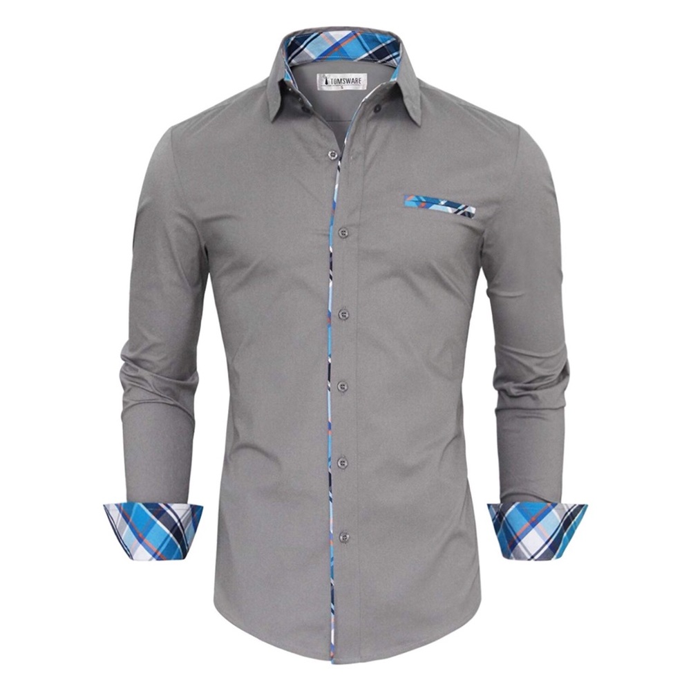 NWOT TomsWare Grey Dress Shirt